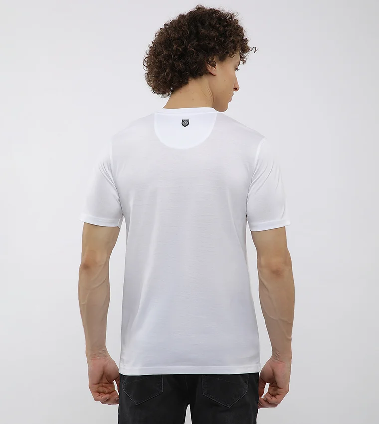 Beverly Hills Polo Club PU patch applique crew neck tee